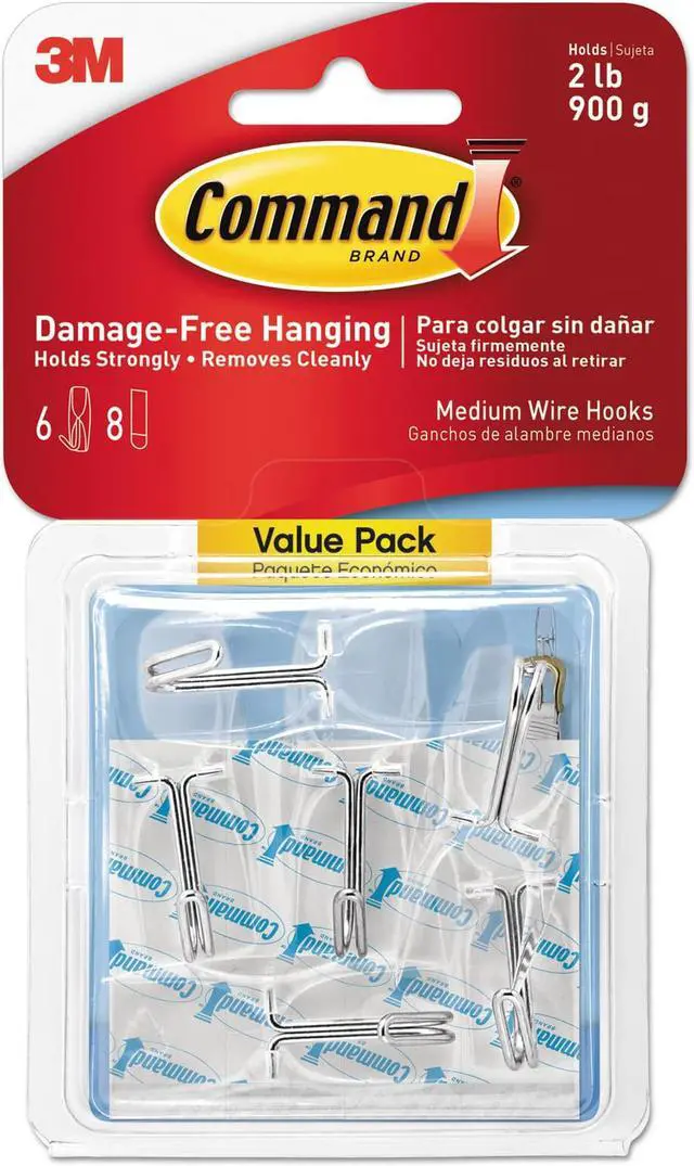 Alt view image 4 of 11 - Command Hook,Clear,Wire,6/Pk,Clr 17065CLRVPES