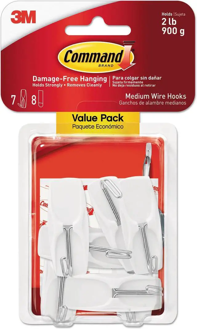 Alt view image 5 of 15 - Command™ Hook,Medium,Wire,7/Pk,Wh 17065VPES