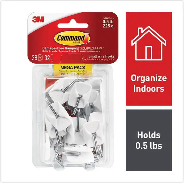 Alt view image 8 of 8 - 3M™ Command™ Mega Pack Utility Hooks, Small, White, Pack Of 28 Hooks