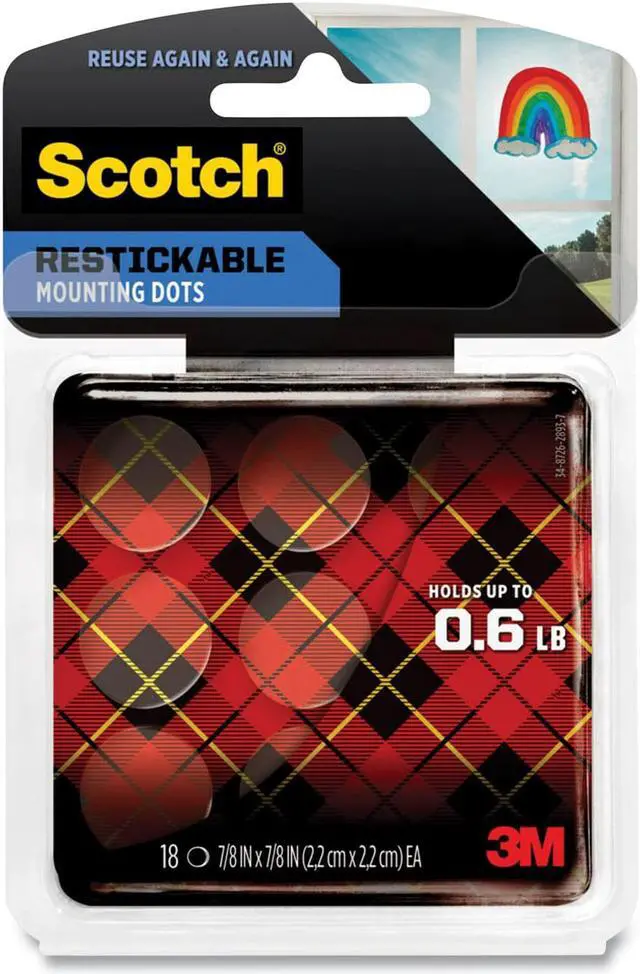 Alt view image 8 of 17 - Scotch Restickable Dots 7/8" 18/Pkg-Clear