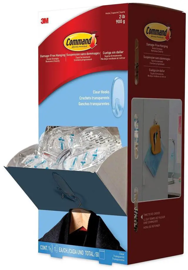 Alt view image 6 of 9 - Command Hook,Med,50/Pk,Clr 17091CLRCABP