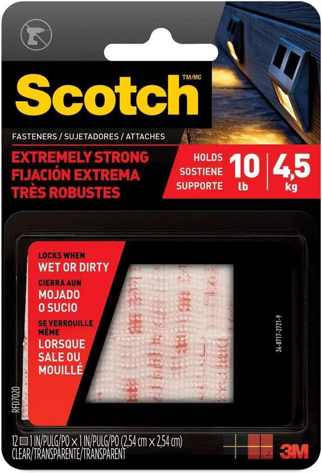 Alt view image 3 of 10 - Scotch Extreme Fasteners, 1" X 1", White, 6/Pack RFD7020