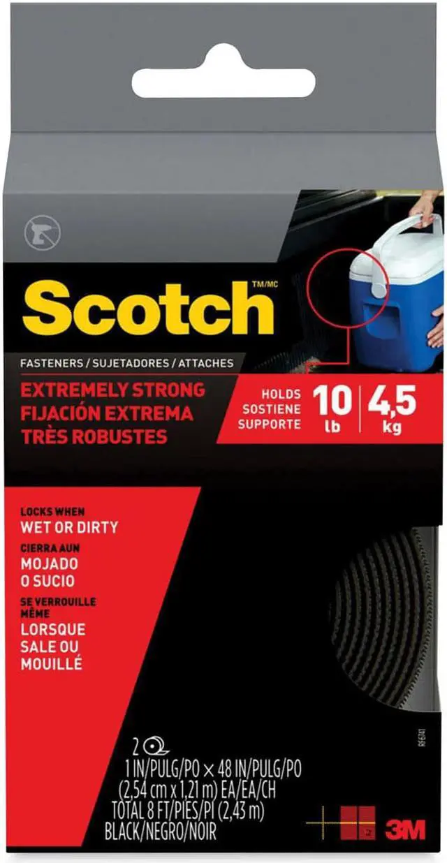 Alt view image 6 of 8 - 3M RF6741 Extreme Fasteners, Black, 1-In. x 4-Ft. - Quantity 1