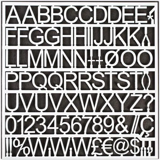 Alt view image 2 of 4 - White Plastic Set of Letters, Numbers and Symbols, Uppercase, 1" Dia.