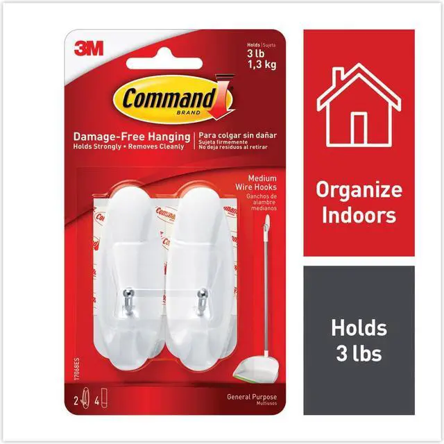 Alt view image 2 of 12 - COMMAND MED WIRE HOOKS 17068ES-2PK