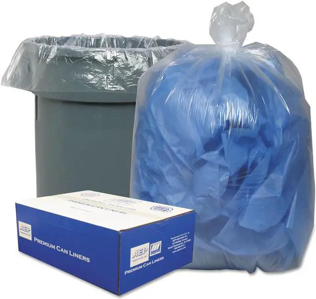 Alt view image 3 of 3 - Webster - WEBWRMC48 - Clear Low-Density Can Liners, 56gal, .9 Mil, 43 x 47, Clear, 100/Carton