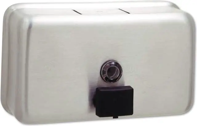 Alt view image 8 of 12 - Bobrick ClassicSeries Surface-Mounted Liquid Soap Dispenser Horizontal 40 oz Metal 2112