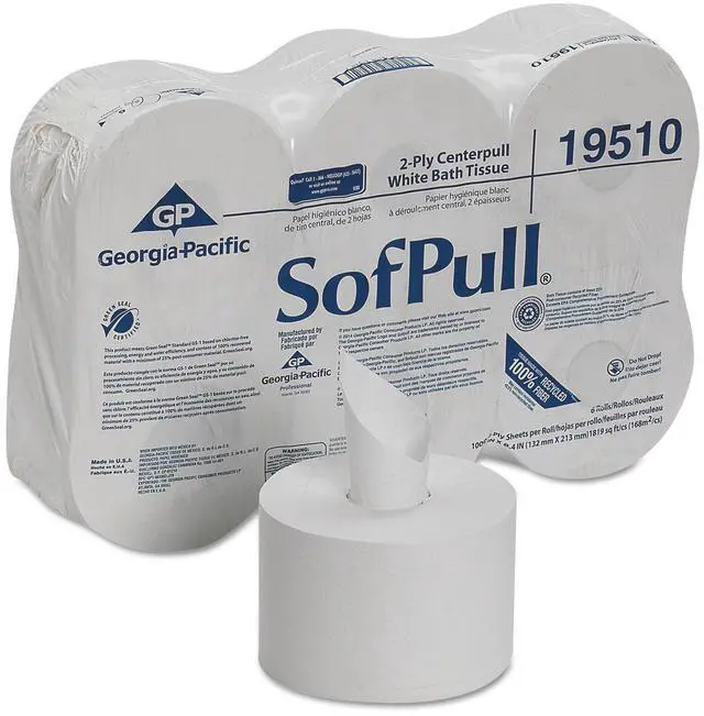 Alt view image 4 of 12 - SofPull High Capacity Center Pull Tissue 1000 Sheets/Roll 6 Rolls/Carton 19510