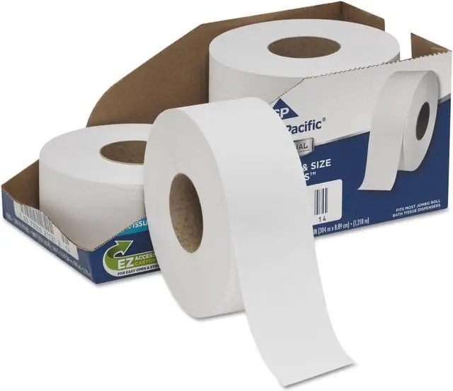 Alt view image 4 of 11 - White Jumbo Bathroom Tissue 2-Ply 3 1/2 x 1000 ft 9"Dia 4/Carton