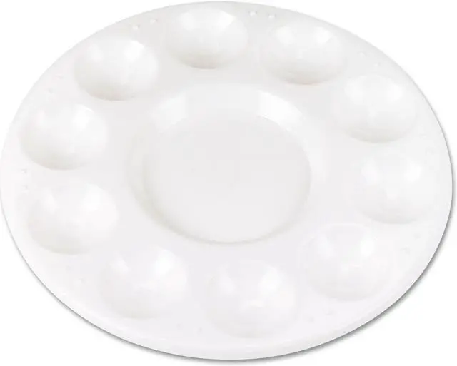Alt view image 6 of 11 - Round Plastic Paint Trays for Classroom, White, 10/Pack