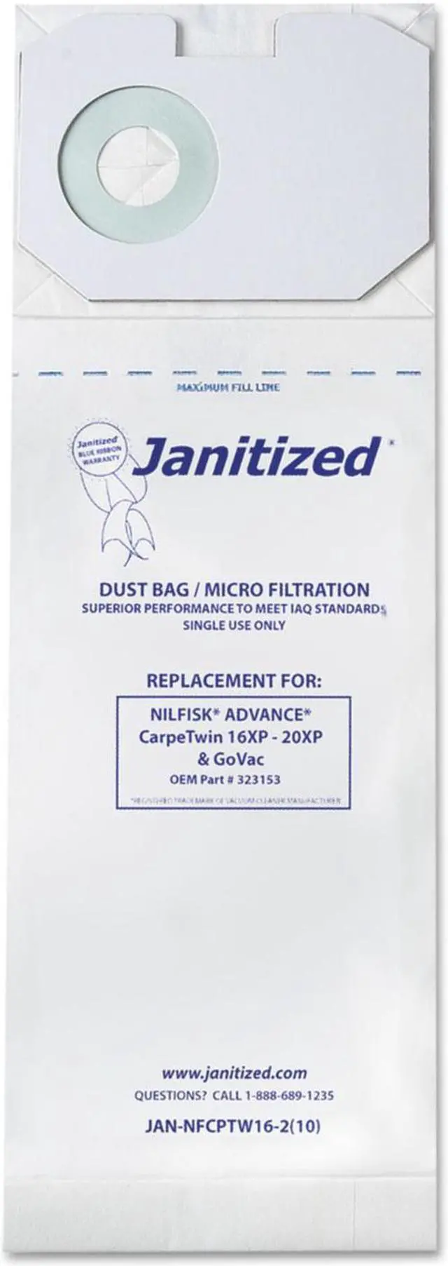 Alt view image 4 of 4 - C-Nilfisk Carpe Twin 16Xp/20Xp 2Ply Bag 10/10'S