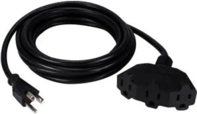 Alt view image 5 of 12 - QVS PP-ADPT3-10 10Ft Three Angle Outlet 3-Prong Power Extension Cord