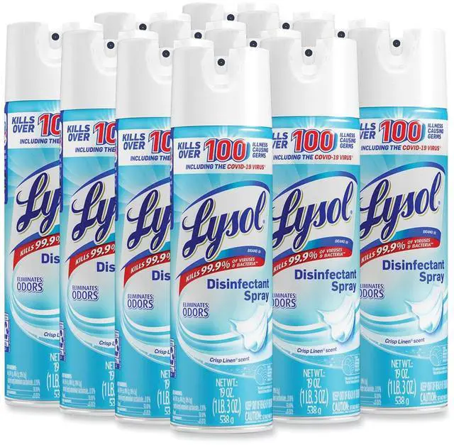 Alt view image 9 of 20 - Lysol Disinfectant Spray Crisp Linen Scent 19oz Aerosol 79329