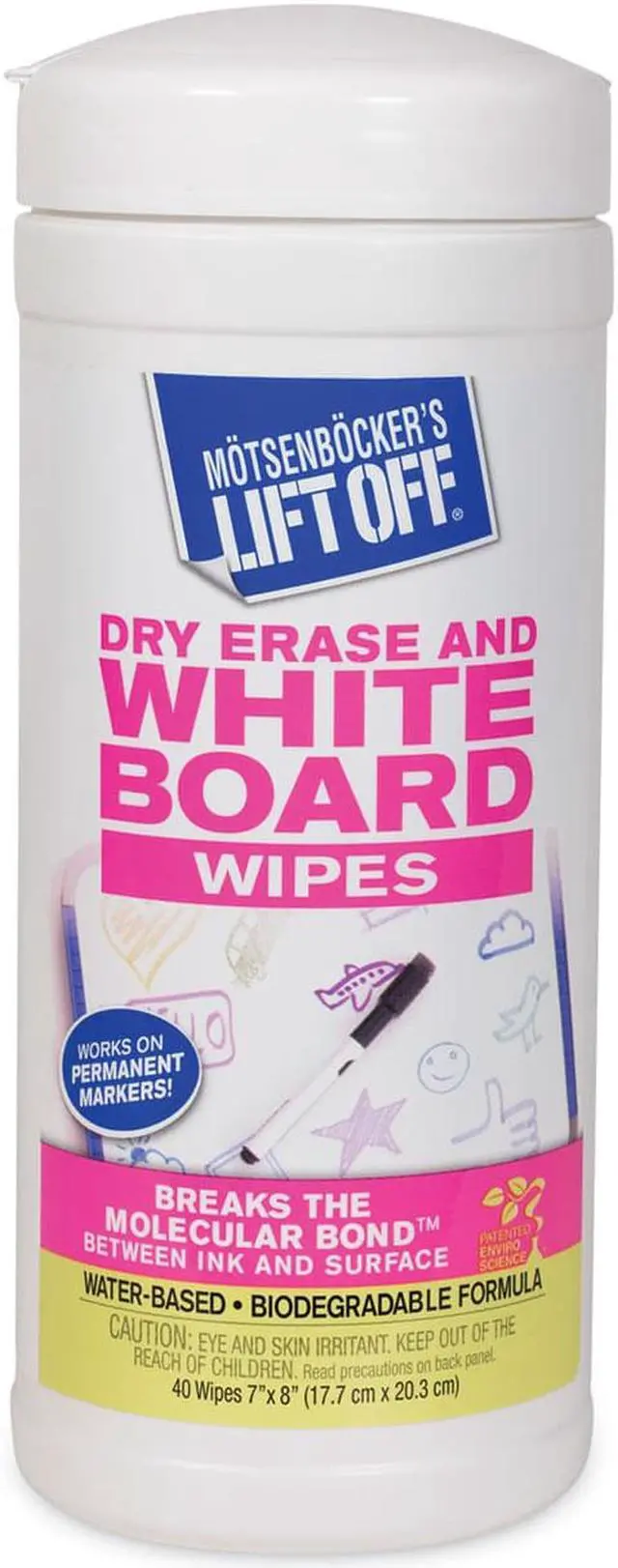 Alt view image 2 of 7 - Dry Erase Cleaner Wipes, Cloth, 7 x 12, 40/Canister, 6 Canisters/Carton 42703CT
