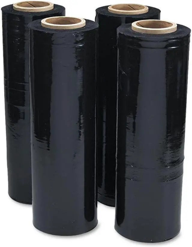Alt view image 2 of 6 - Universal Black Stretch Film 18" x 1 500ft Roll 20mic (80-Gauge) 4/Carton 62120