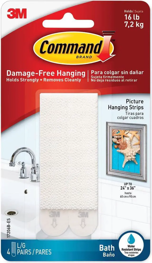 Alt view image 3 of 10 - Command Large Bath Picture Hanging Strips 24358309