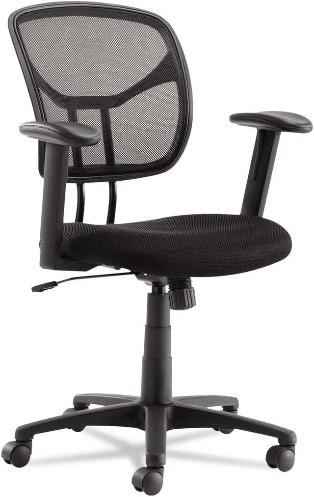 Alt view image 3 of 18 - Oif Swivel/Tilt Mesh Task Chair Height Adjustable T-Bar Arms Black/Chrome MT4818
