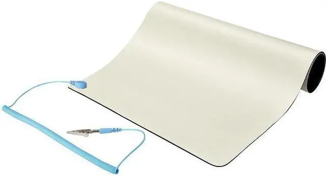Main image of StarTech Anti Static Mat, ESD Mat for Electronics Repair, Anti Static Table/Desk Mat w/Detachable Grounding Wire, ANSI/ESD S 4.1, Flexible Thermoplastic Work Pad/Mat, 11x18in (30x46cm)