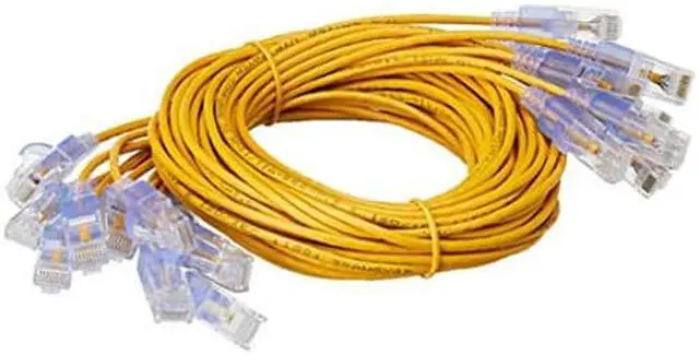 Alt view image 2 of 8 - Monoprice Cat6A Ethernet Patch Cable - 5 Feet - Yellow (10 Pack) Snagless RJ45 550Mhz UTP Pure Bare Copper Wire 10G 30AWG - SlimRun Series