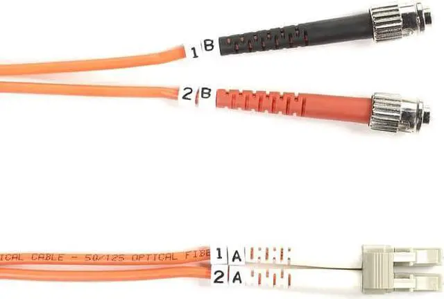 Alt view image 2 of 7 - OM2 50/125 MULTIMODE FIBER OPTIC PATCH CABLE - OFNR PVC, ST TO LC, ORANGE, 3-M (