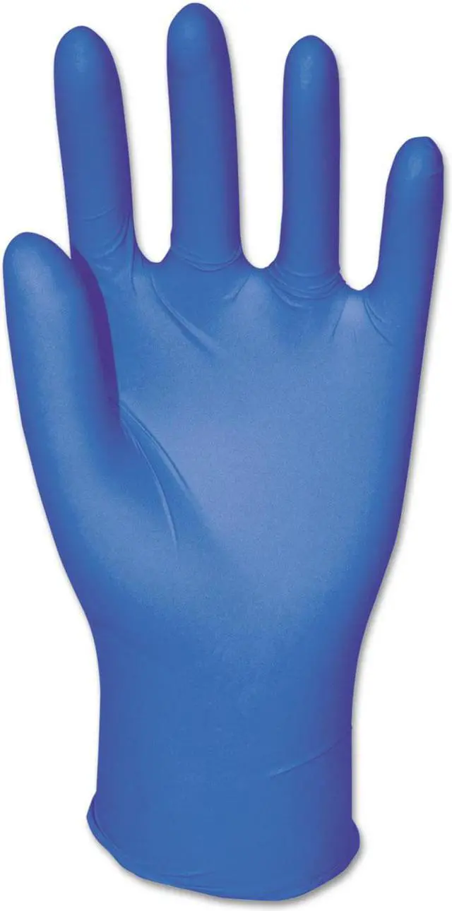 Alt view image 2 of 2 - Boardwalk Disposable General-Purpose Powder-Free Nitrile Gloves Large Blue 5 mil 100/Box 395LBXA