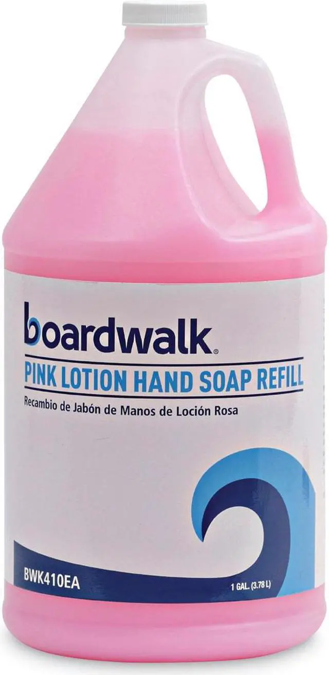Alt view image 3 of 3 - Boardwalk Mild Cleansing Pink Lotion Soap Floral-Lavender Scent Liquid 1gal Bottle 410EA