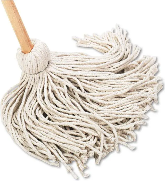 Alt view image 3 of 3 - Deck Mop, 54" Wooden Handle, 20oz Cotton Fiber Head, 6/Carton BWK120C