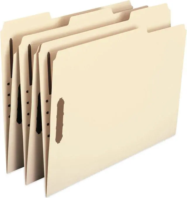 Alt view image 10 of 18 - Smead 1/3 Tab Cut Letter Recycled Fastener Folder - 8 1/2" x 11" - 2 x 2K Fastener(s) - Top Tab Location - Assorted Position Tab Position - Manila - Manila - 10% - 50 / Box