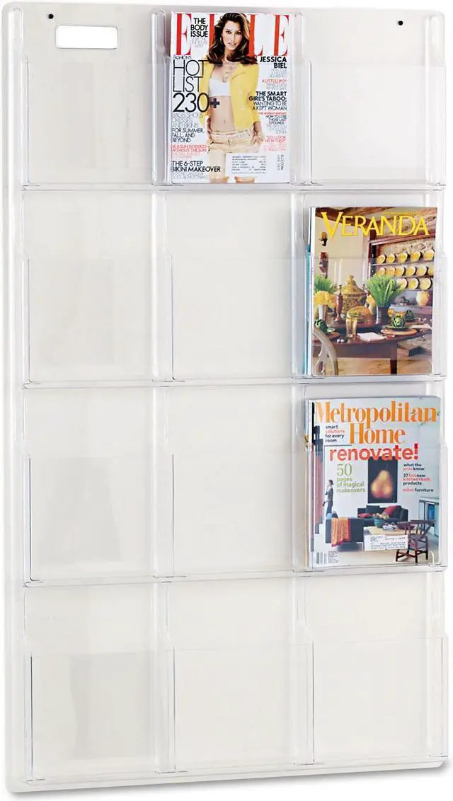 Alt view image 20 of 20 - Safco Reveal Clear Literature Displays 12 Compartments 30w x 2d x 49h Clear