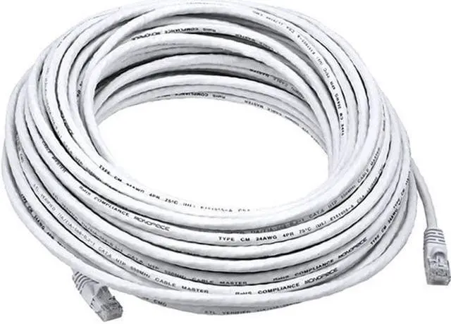 Alt view image 10 of 14 - Monoprice Cat6 Ethernet Patch Cable - 75 Feet - White | Network Internet Cord - RJ45, Stranded, 550Mhz, UTP, Pure Bare Copper Wire, 24AWG