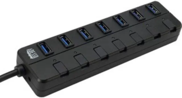 Alt view image 15 of 20 - Adesso AUH-3070P 7-Port USB 3.0 Hub with Individual Power Switch & Power Adapter