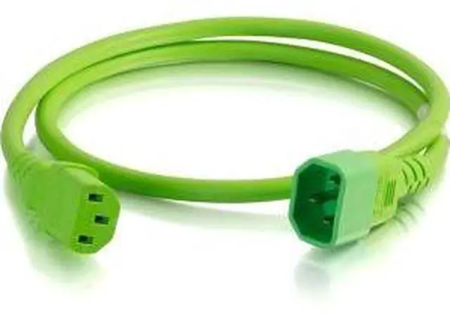 Alt view image 7 of 7 - C2G 17555 14 AWG Power Cord - C14 to C13, Green (6 Feet, 1.82 Meters)