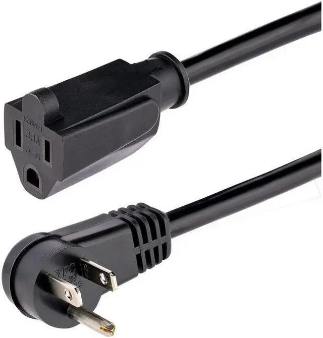 Main image of StarTech 2m Flat Angled 5-15P to 5-15R Power Extension Cord Black RFX6FPOWERCORD