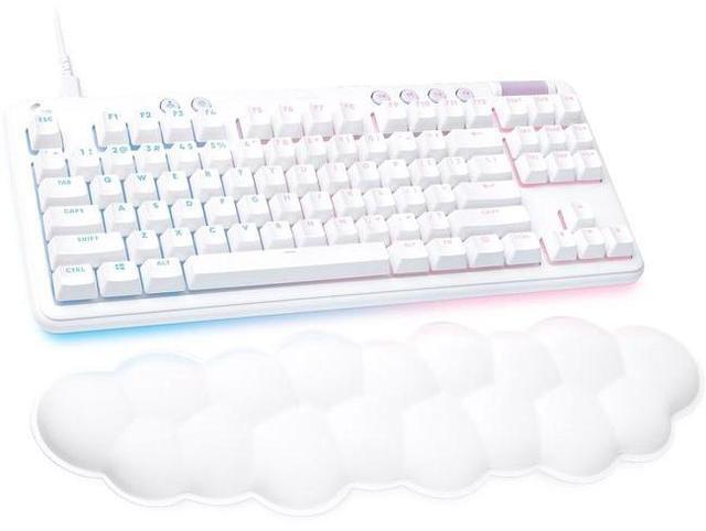 Alt view image 8 of 9 - Logitech G713 Wired Mechanical Gaming Keyboard with LIGHTSYNC RGB Lighting, Linear Switches (GX Red), and Keyboard Palm Rest, PC and Mac Compatible - White Mist