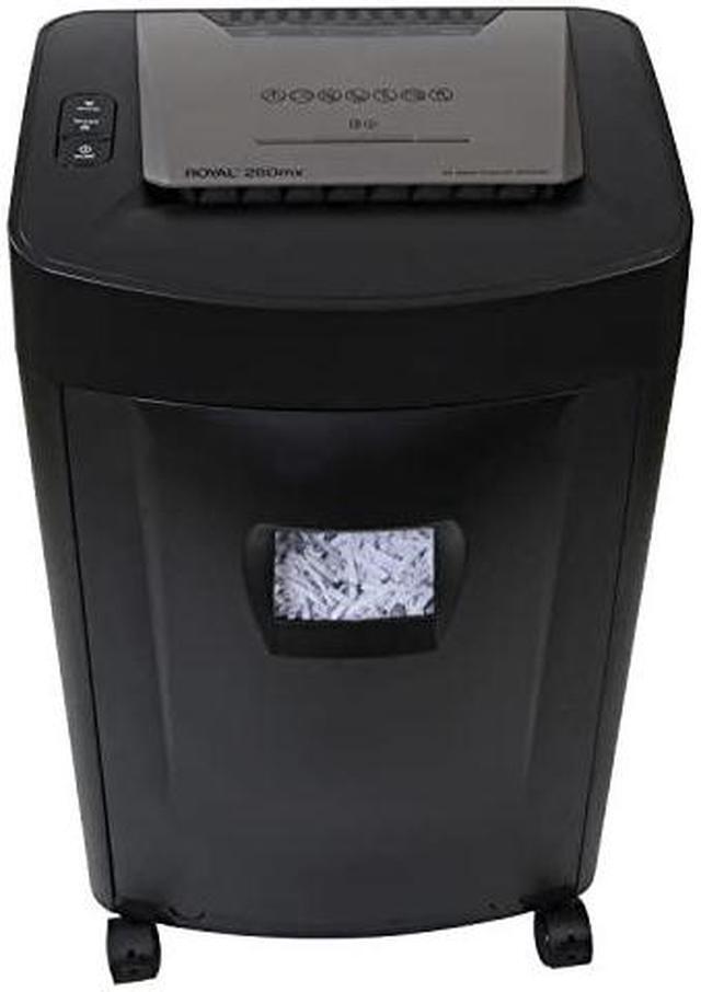 Alt view image 2 of 3 - Royal 260MX Paper Shredder - Non-continuous Shredder - Cross Cut - 20 Per Pass - for shredding Paper, CD, DVD, Credit Card, Staples - 8.75" Throat - 1 Hour Run Time - 40 Minute Cool Down Time - 8