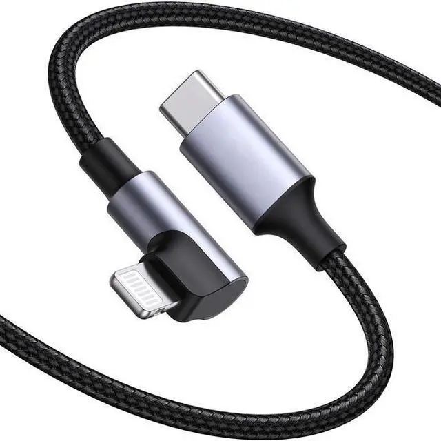Main image of 4XEM 4XLIGHTNING3RAB Black USB-C to Lightning Right Angled 3 ft. Charging Cable