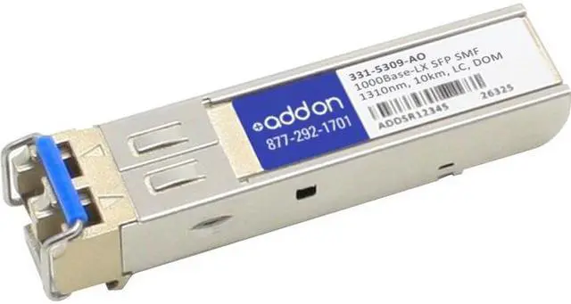 Alt view image 8 of 8 - AddOn Dell 331-5309 Compatible 1000Base-LX SFP Transceiver (SMF, 1310nm, 10km, LC, DOM)