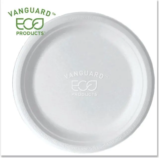 Alt view image 3 of 3 - Eco-products Vanguard Compostable 9" Plates, 9", 500/Carton (ECOEPP013NFA)