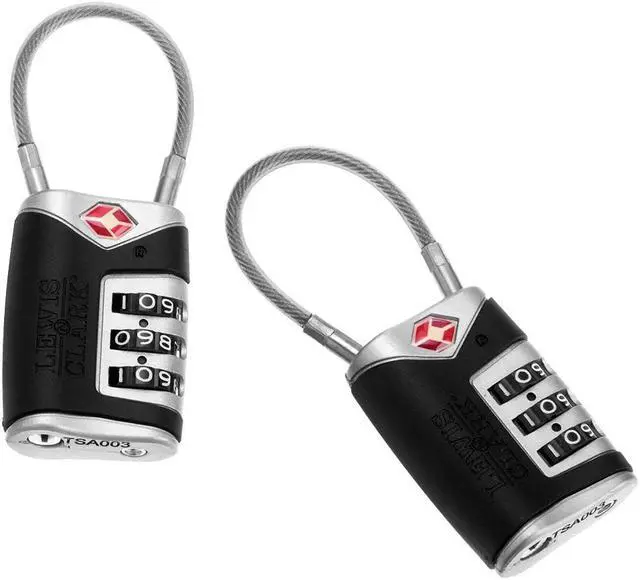 Alt view image 7 of 7 - Lewis N. Clark TSA Sentry® Cable Lock - 2 Pack