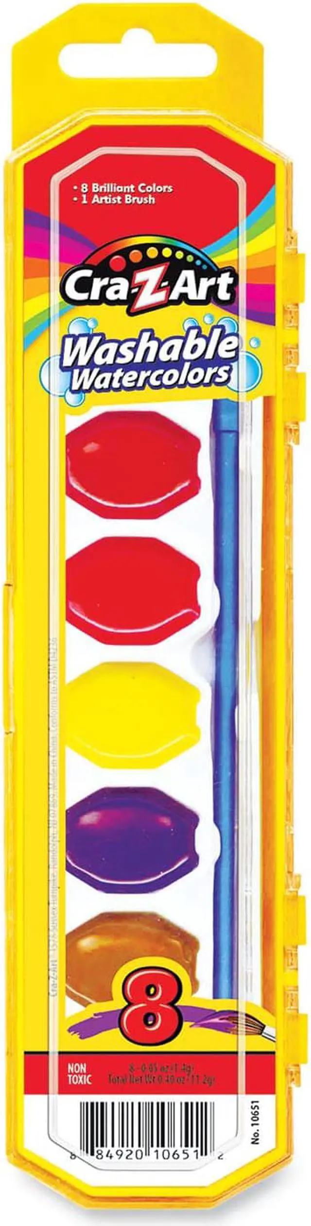 Main image of Washable Watercolors 8 Assorted Colors Palette Tray 1065172