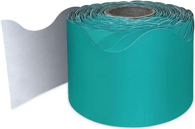 Main image of Carson Dellosa Teal Scalloped Bulletin Board Border Teal 2.25" x 65' 108471