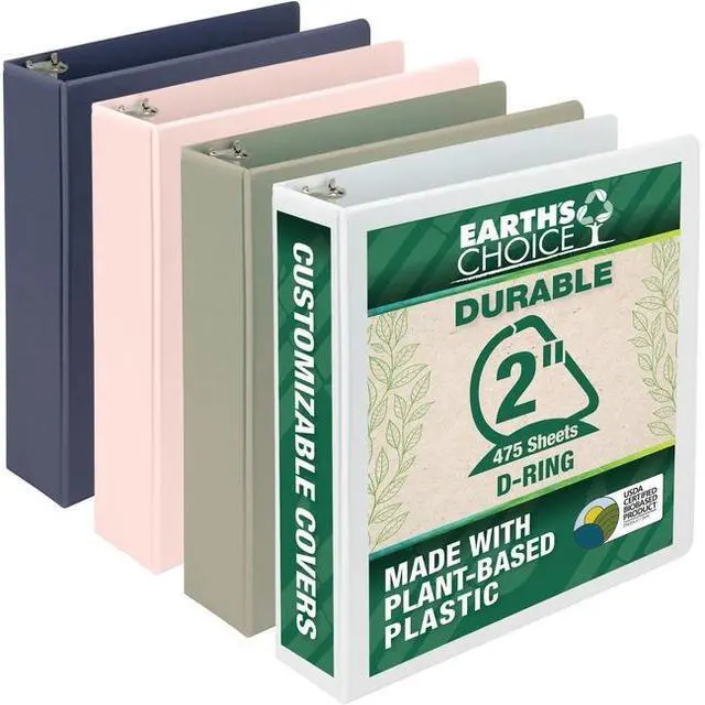Main image of Samsill Earth's Choice Plant-Based View Durable Binders 3 D-Ring Assorted Color 4 Pack (MP46969)