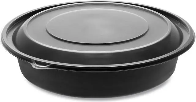 Main image of EarthChoice MealMaster Container with Lid 48oz 1-Compartment Black/Clear 150Ct