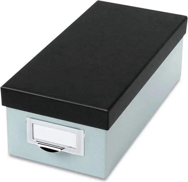 Main image of Oxford Index Card Storage Box Holds 1000 Cards Pressboard Blue Fog/Black 406355