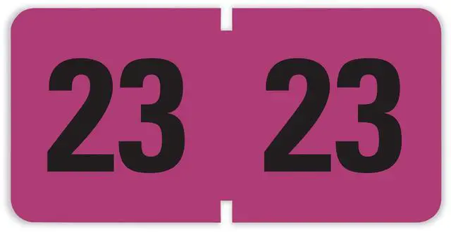 Main image of Smead Yearly End Tab File Folder Labels 23 0.75 x 1.5, Purple 500 Labels/Roll