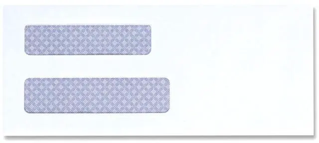 Main image of Universal Double Window Envelope #8 Gummed Closure White 500/Box UNV35213