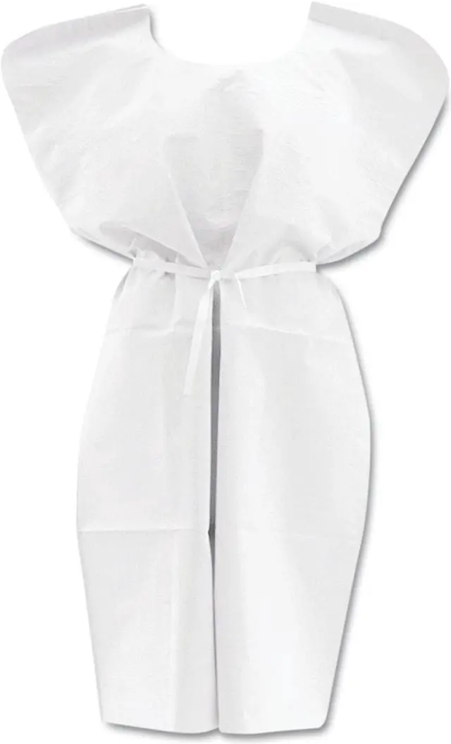 Main image of Disposable Patient Gowns 3-Ply Tissue Poly Tissue 30" x 42" White 50/Carton NON24355