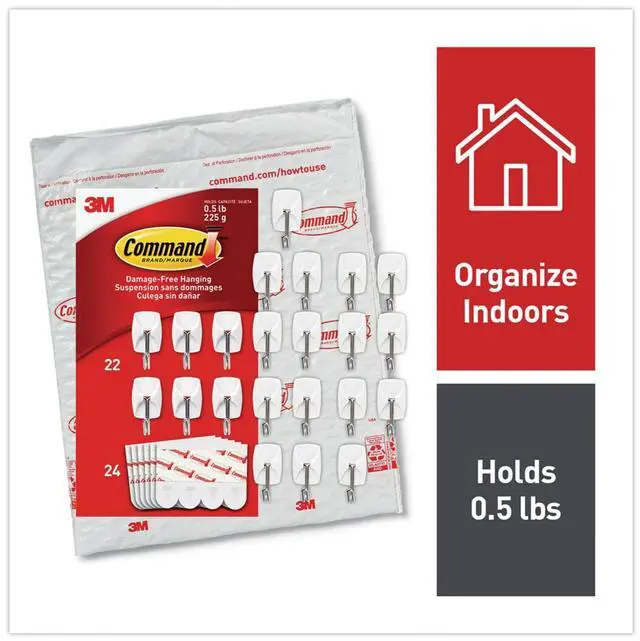 Alt view image 8 of 8 - Command Small Wire Hooks White 22 Hooks/Pack (17067-22NA)