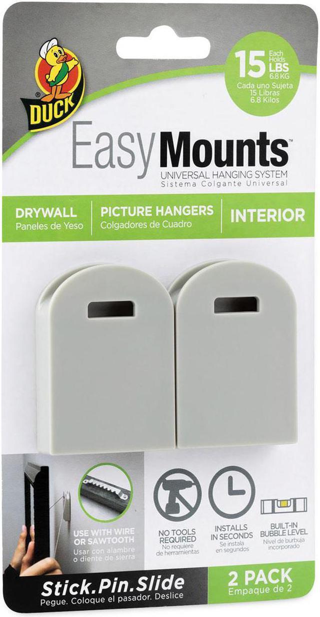 Duck EasyMounts Small Picture Hanger, Gray, 15 lb Capacity, 2 Hangers Duck EasyMounts Small Picture Hanger, Gray, 15 lb Capacity, 2 Hangers