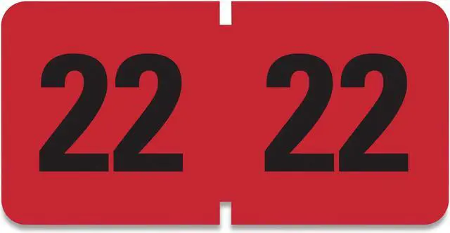 Alt view image 6 of 6 - Smead Yearly End Tab File Folder Labels 22, 0.75 x 1.5 Red 500 Labels/Roll 68322